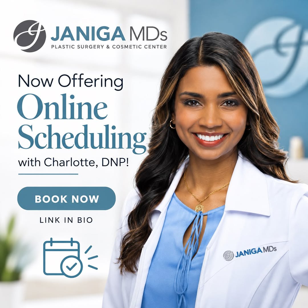 Instagram post by Dr. Timothy A. Janiga: We are now offering Online Booking with Charlotte, DNP, APRN! Book any of your injectables from the convenience of your phone or computer us…