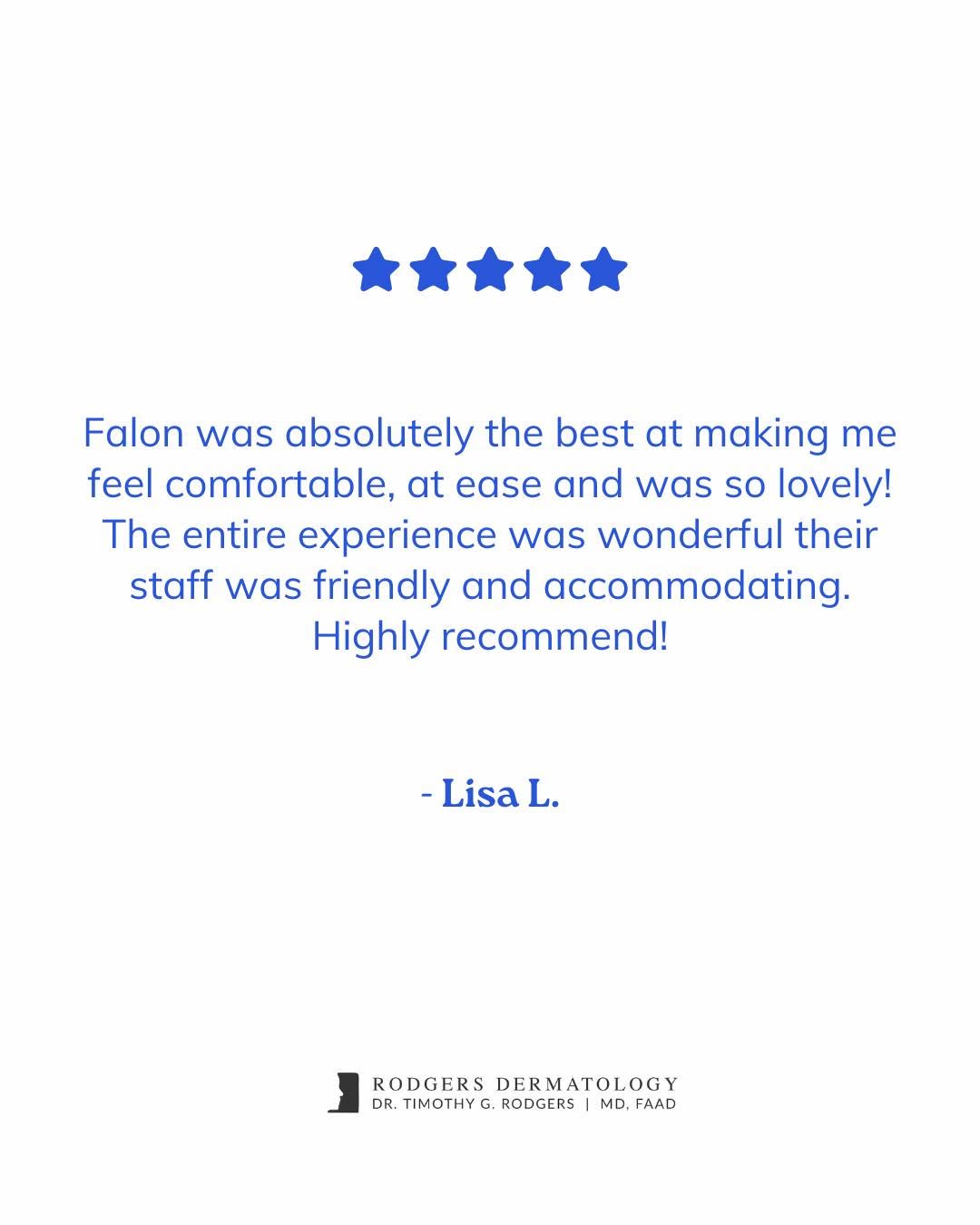Instagram post by Dr. Timothy G. Rodgers: Thank you, Lisa! Reviews like this make our whole team smile. We're so glad you felt comfortable and cared for. That's exactly the experienc…