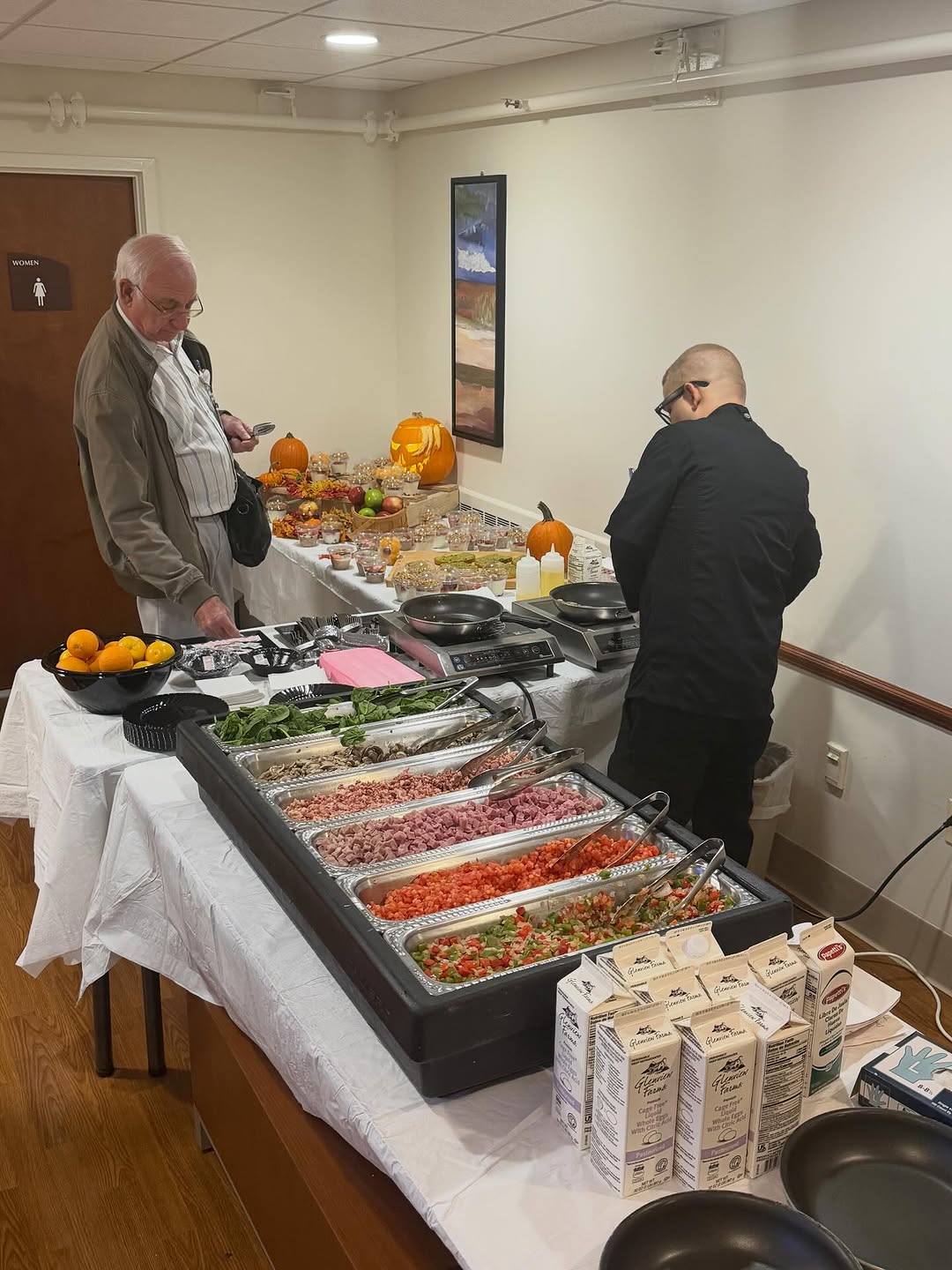 Instagram post by Dr. Tito Vasquez: Nice spread at the monthly omelette breakfast in the staff lounge. Thank you @BridgeportHospital.