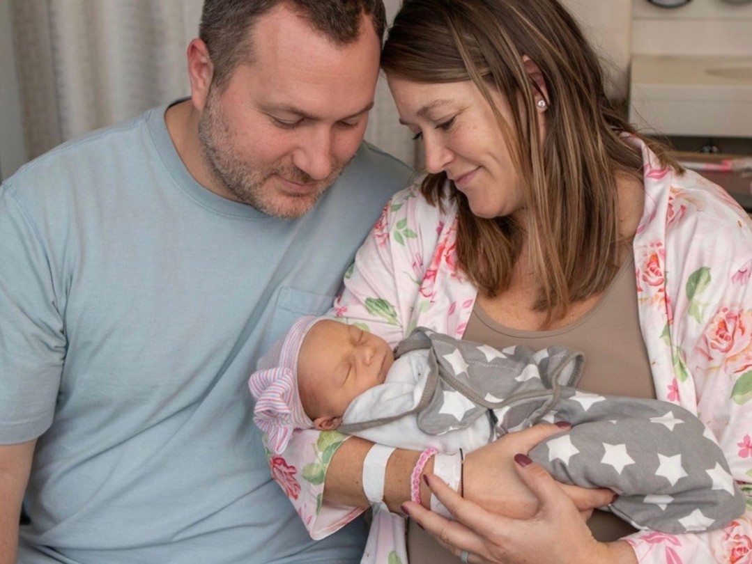 Instagram post by Dr. Todd Baker: After five years of trying to become a mom, seven rounds of IVF and a healthy pregnancy, Justeen thought the hardest part was behind her. In…
