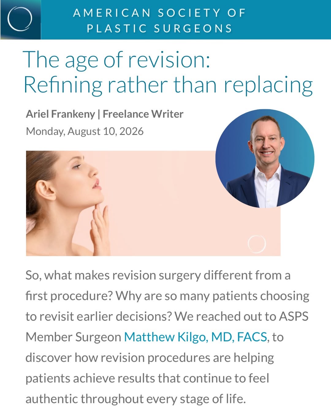 Instagram post by Dr. Tommaso Addona: Revision surgery isn’t always about correcting the past—it can be about refining results to better reflect where a patient is today. @dr.mat…