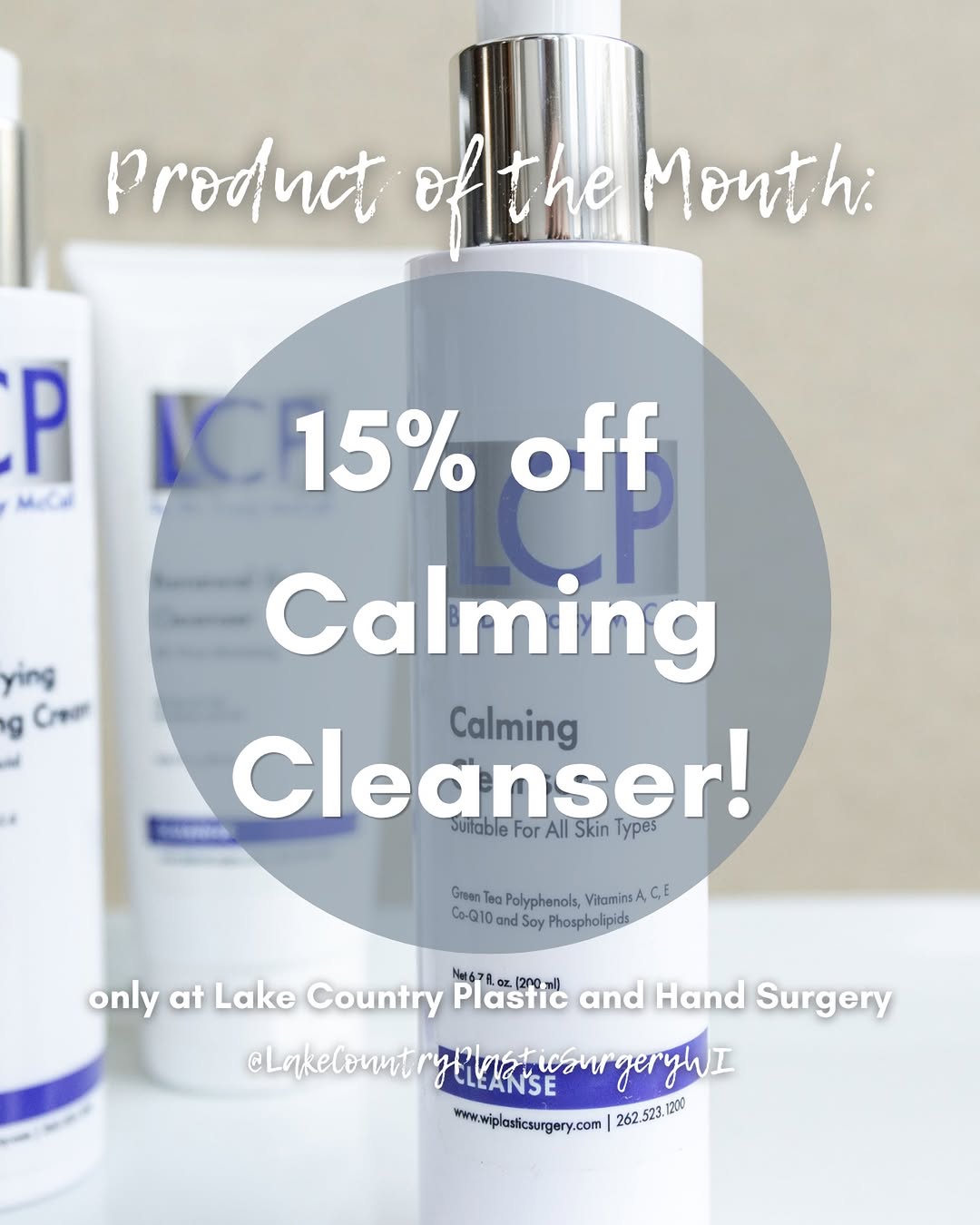 Instagram post by Dr. Tracy E. McCall: The best everyday cleanser is 15% off for the month of September 😱😱😱 Calming cleanser is a cream cleanser that deeply cleanses without dr…