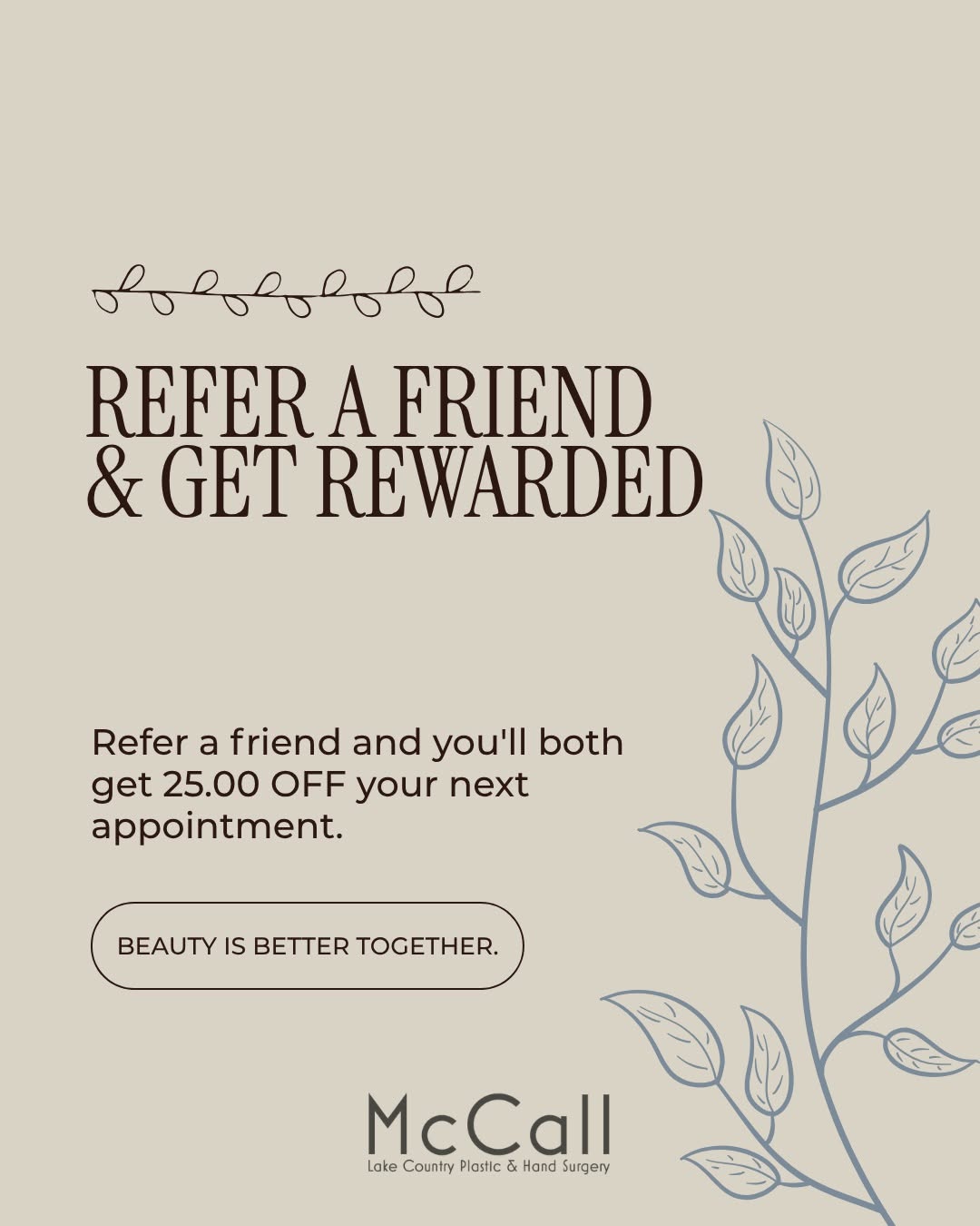 Instagram post by Dr. Tracy E. McCall: bring your bestie and get rewarded😊 refer a friend to us and both you and your friend will receive 25.00 off your next visit! valid for all…