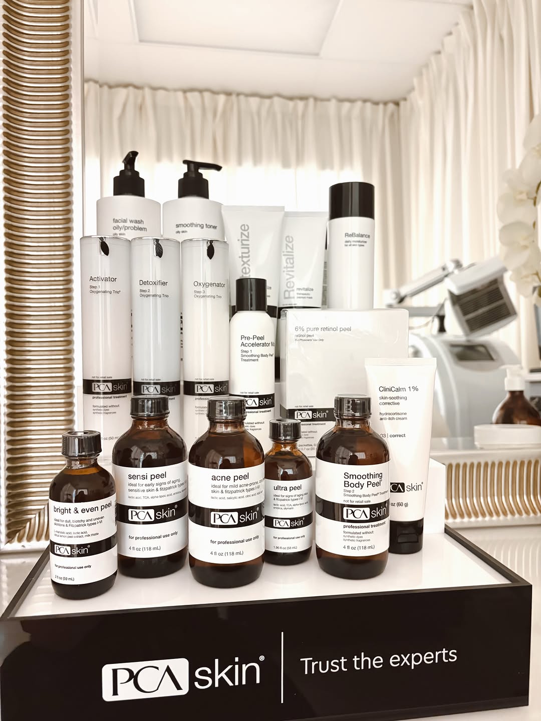 Instagram post by Dr. Trang Vo-Nguyen: Fall peel season just got an upgrade. ✨ We now carry PCA SKIN Peels — customizable, results-driven treatments designed to target dullness, s…