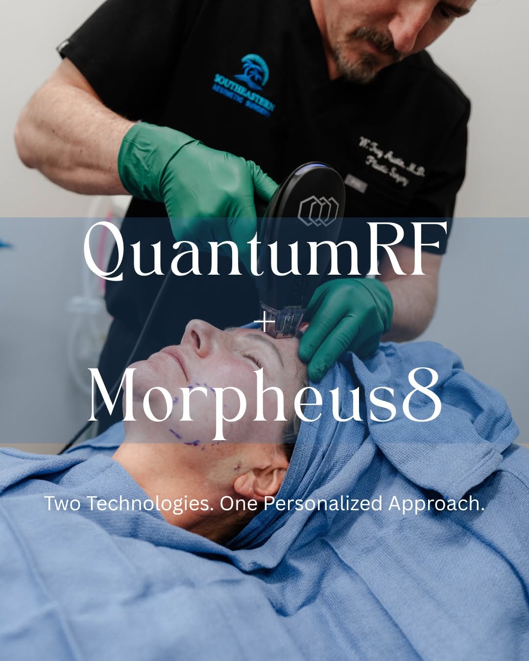 Instagram post by Dr. Troy Austin: Why combine QuantumRF + Morpheus8? Because skin laxity doesn’t exist at just one depth. 🎯For this patient, Dr. Troy Austin combined Quantum…