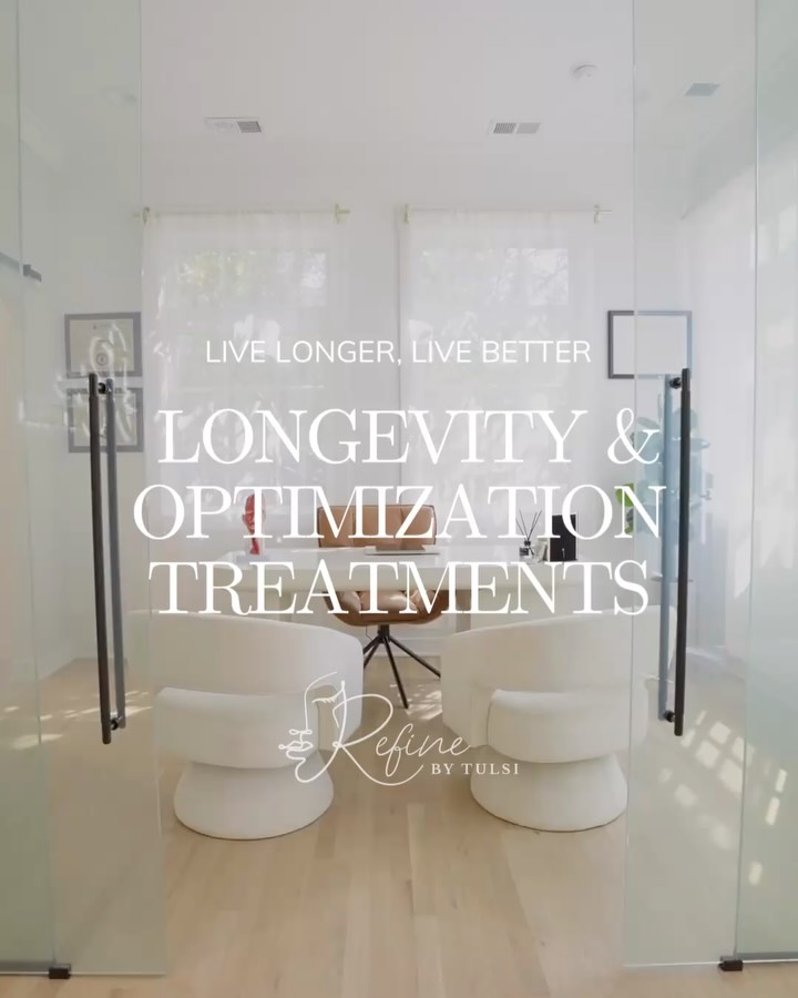 Instagram post by Dr. Tulsi Kotecha: Longevity isn’t just a buzzword - it’s a lifestyle. Here’s how we bring it to life at Refine by Tulsi. Our Longevity & Optimization Treatmen…