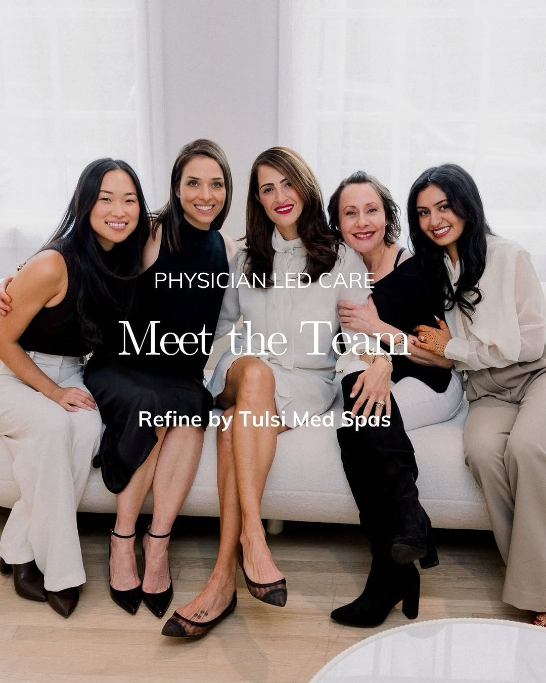 Instagram post by Dr. Tulsi Kotecha: Say Hello to the Team @ Refine by Tulsi 👋🏻 At Refine by Tulsi, our team is made up of experienced, thoughtful providers who see the whole …