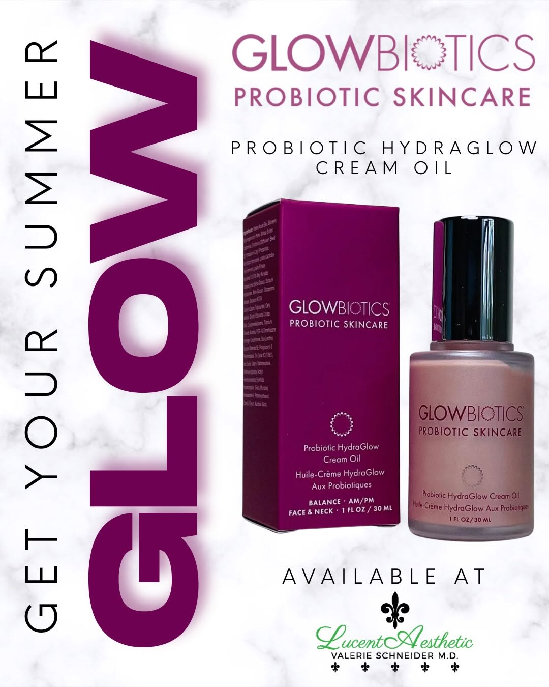 Instagram post by Dr. Valerie Schneider: Enhance Your Summer Glow!!! Summer skin should look radiant—but it should also feel hydrated, balanced, and healthy. Meet one of our favorit…