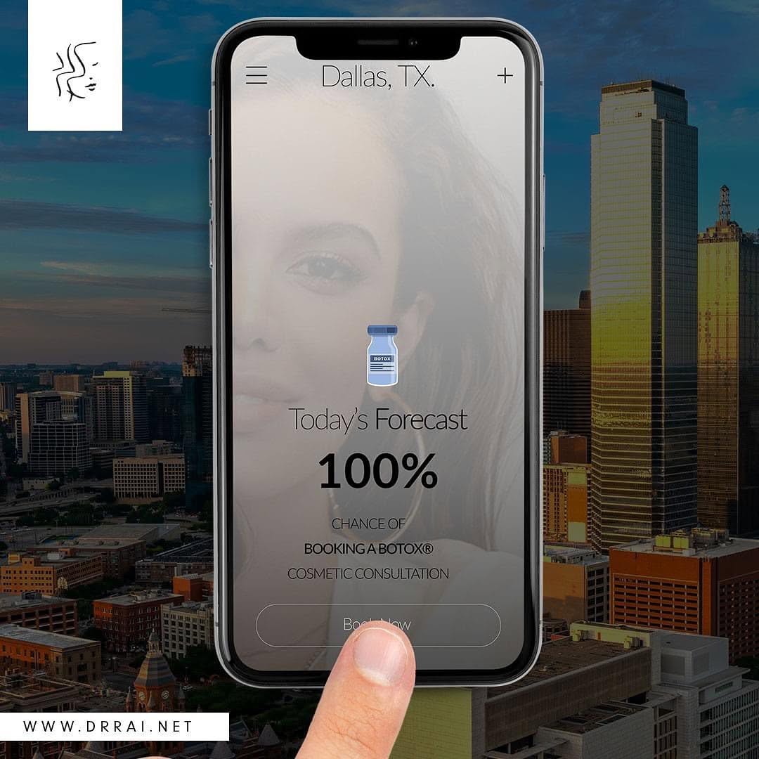 Instagram post by Dr. Vasdev Rai: Today's forecast projects a strong chance of Botox! Contact us today to learn more about Botox Cosmetic or to schedule a consultation to fin…