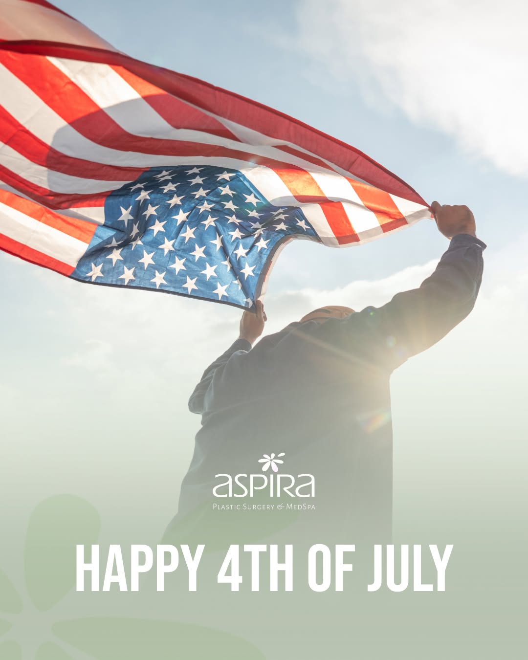 Instagram post by Dr. Ven Erella: Happy 4th of July! 🇺🇸 From all of us at Aspira Plastic Surgery, we wish you a day filled with celebration, gratitude, and time spent with …