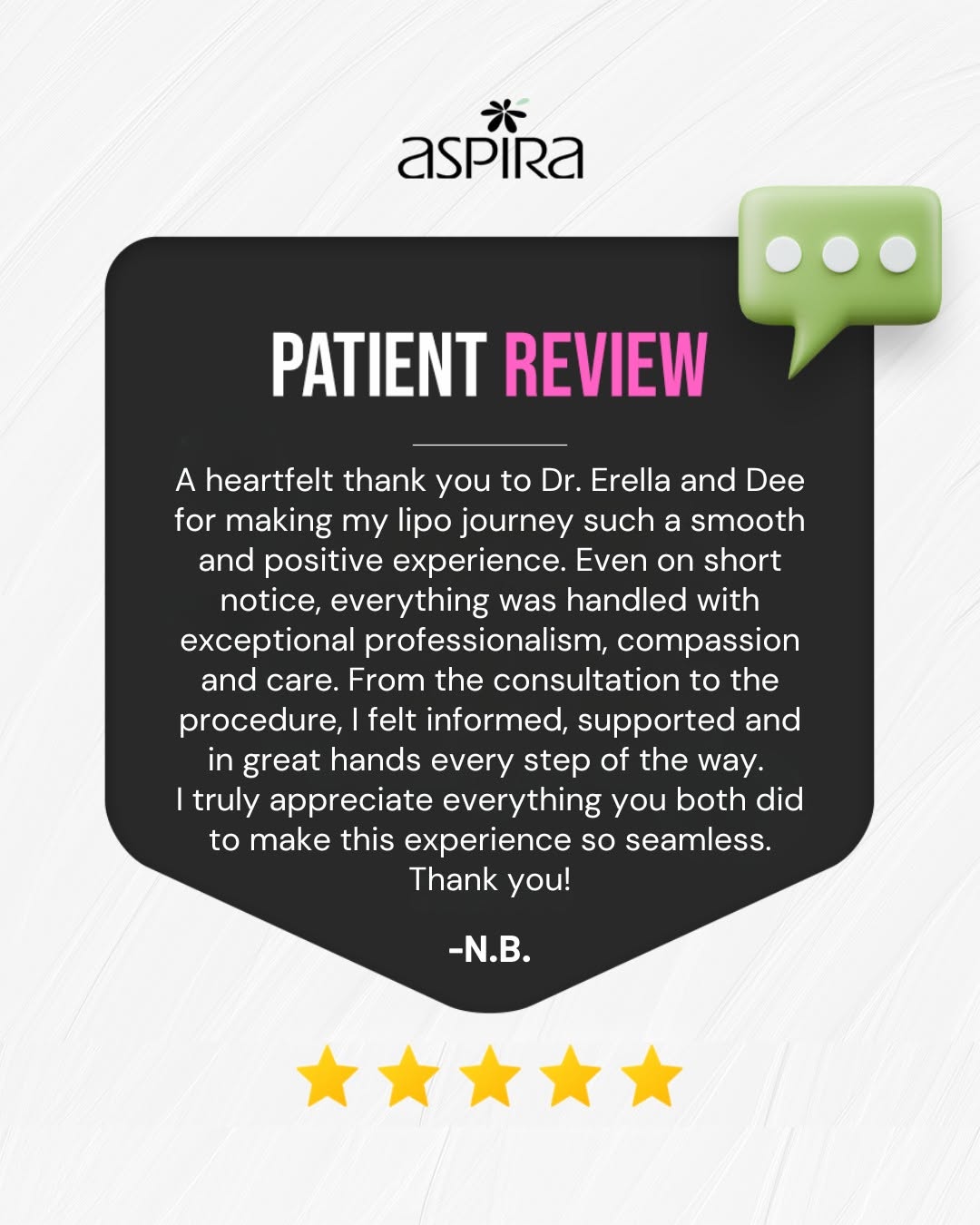 Instagram post by Dr. Ven Erella: Providing exceptional care doesn’t end in the operating room, it starts from your very first consultation and continues every step of your j…