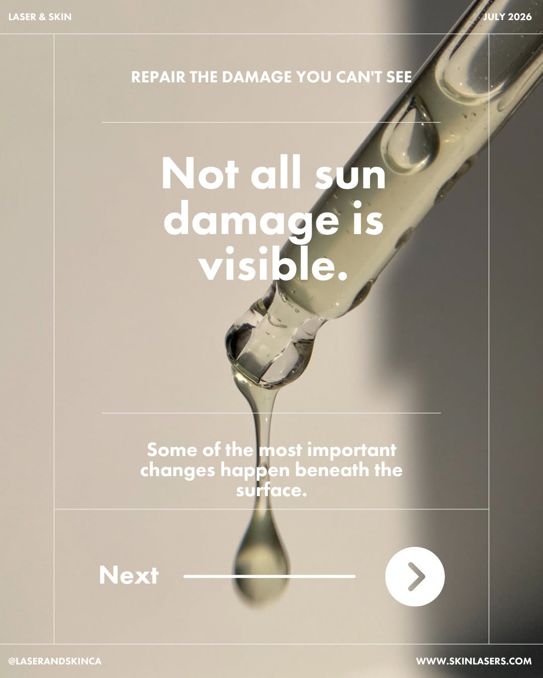 Instagram post by Dr. Vera A. Chotzen: Not all sun damage is visible. ☀️ UV exposure creates changes beneath the surface long before we see them in the mirror. Over time, cu…