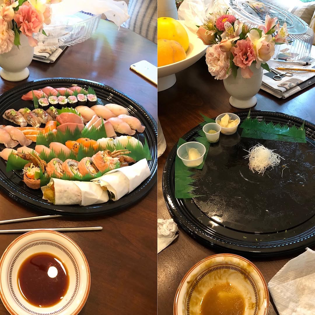 Instagram post by Dr. Victor Chung: Happy 8th Anniversary to my gifted, talented, and gorgeous wife! Thank you @kensushiworkshop for the #omakase. This makes up for our cancele…
