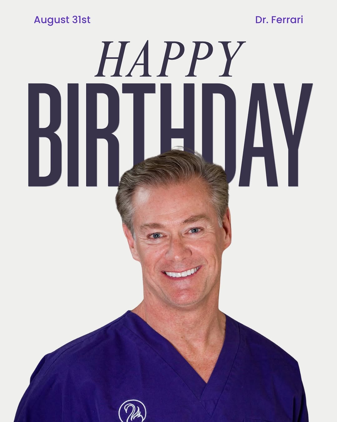 Instagram post by Dr. Victor Ferrari: Please join us in wishing our favorite plastic surgeon a very happy birthday! 🎂✨