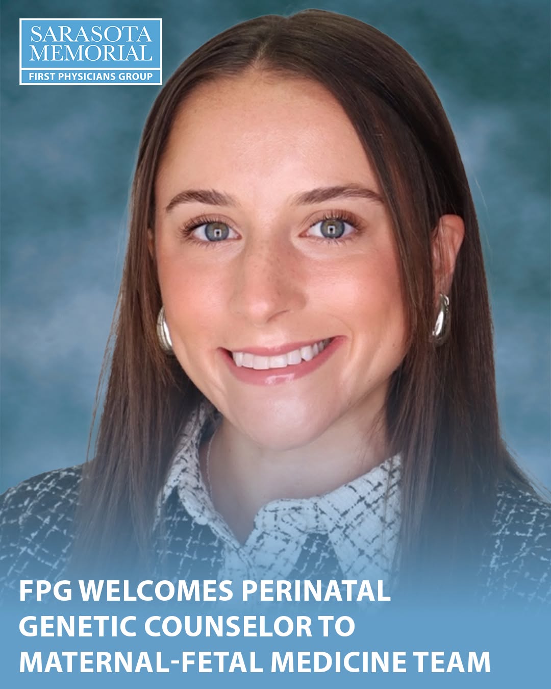Instagram post by Dr. Victoria Johnson: We are pleased to welcome licensed perinatal genetic counselor Cecilia Delisanti, MS, CGC, to Sarasota Memorial's First Physicians Group net…