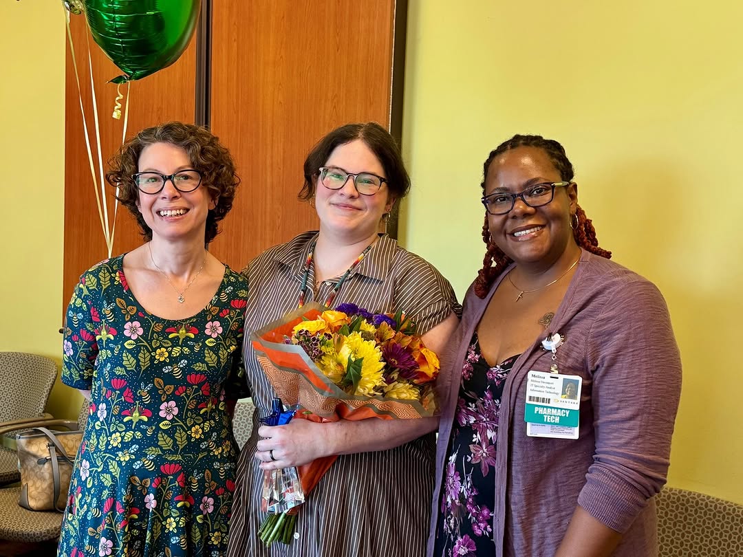 Instagram post by Dr. Victoria L. Vastine: Congratulations to Sara Tittermary, Sentara IT Pharmacy Specialist, for receiving the Virginia Hospital & Healthcare Association's Virginian…