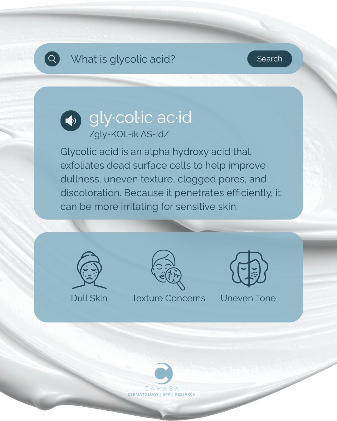 Instagram post by Dr. Vlada Groysman: Glycolic acid may be small, but it can do a lot. This alpha hydroxy acid helps exfoliate dead surface cells, making it a popular option for …