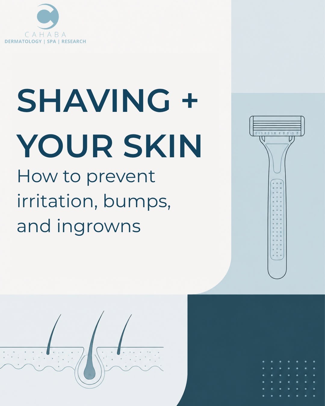Instagram post by Dr. Vlada Groysman: Shaving shouldn’t leave your skin feeling irritated for days. 🪒 A few simple changes before, during, and after shaving can help reduce razo…