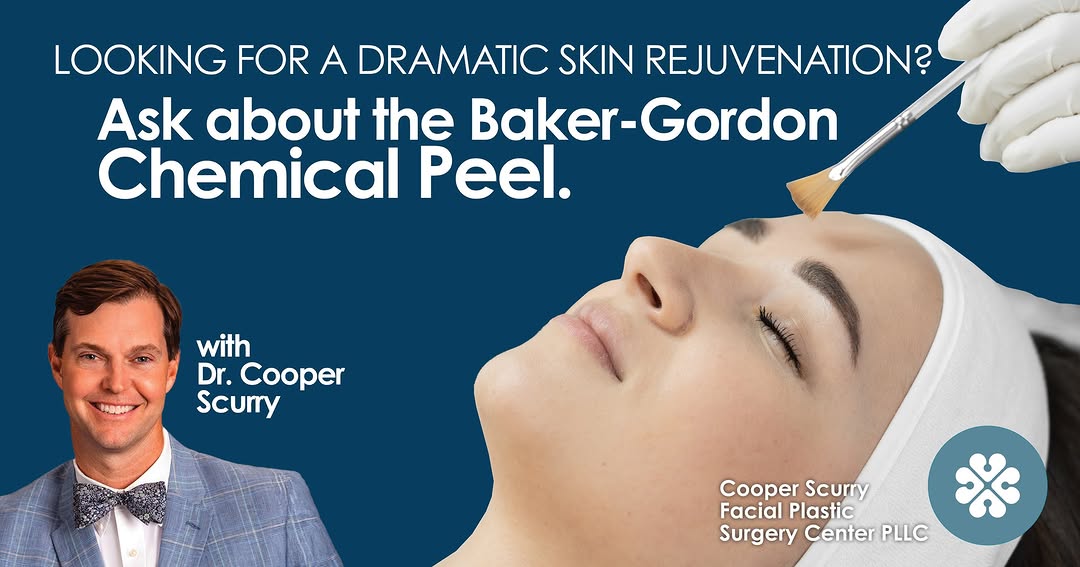 Instagram post by Dr. W. Cooper Scurry Jr.: Not all chemical peels are created equal. The Baker-Gordon Chemical Peel is a deeper, physician-performed peel designed for significant skin…