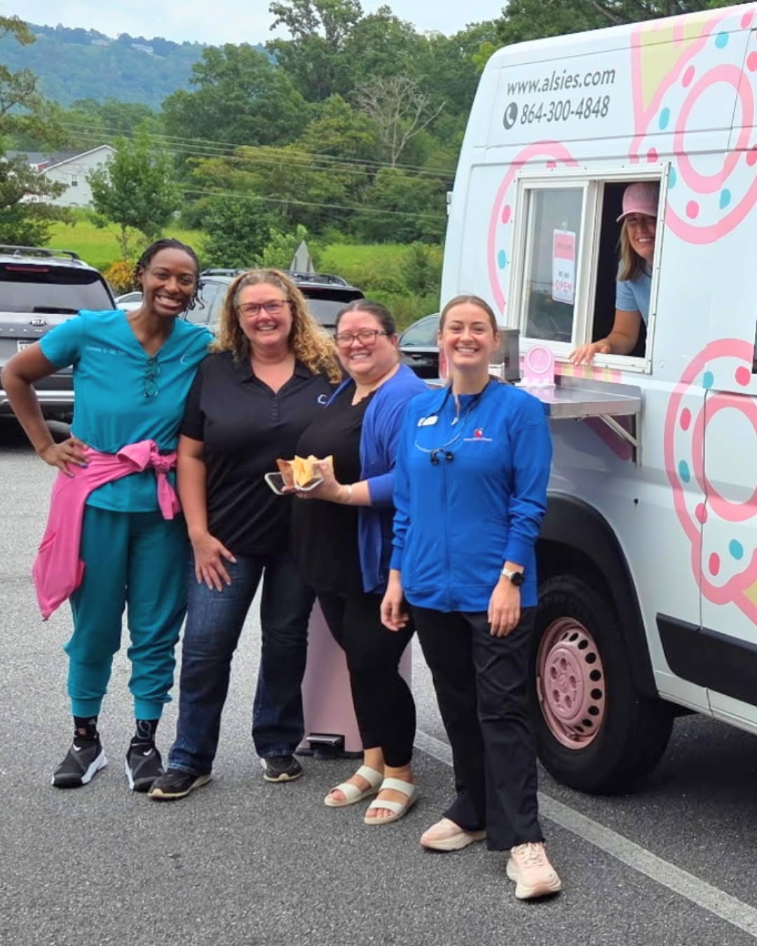 Instagram post by Dr. Waheed Mohamed, DDS: Our summer ice cream tour continues! This time, Dr. Danielle Gill and our 📍 Cherrydale team got to join in on the fun. Throughout the summe…