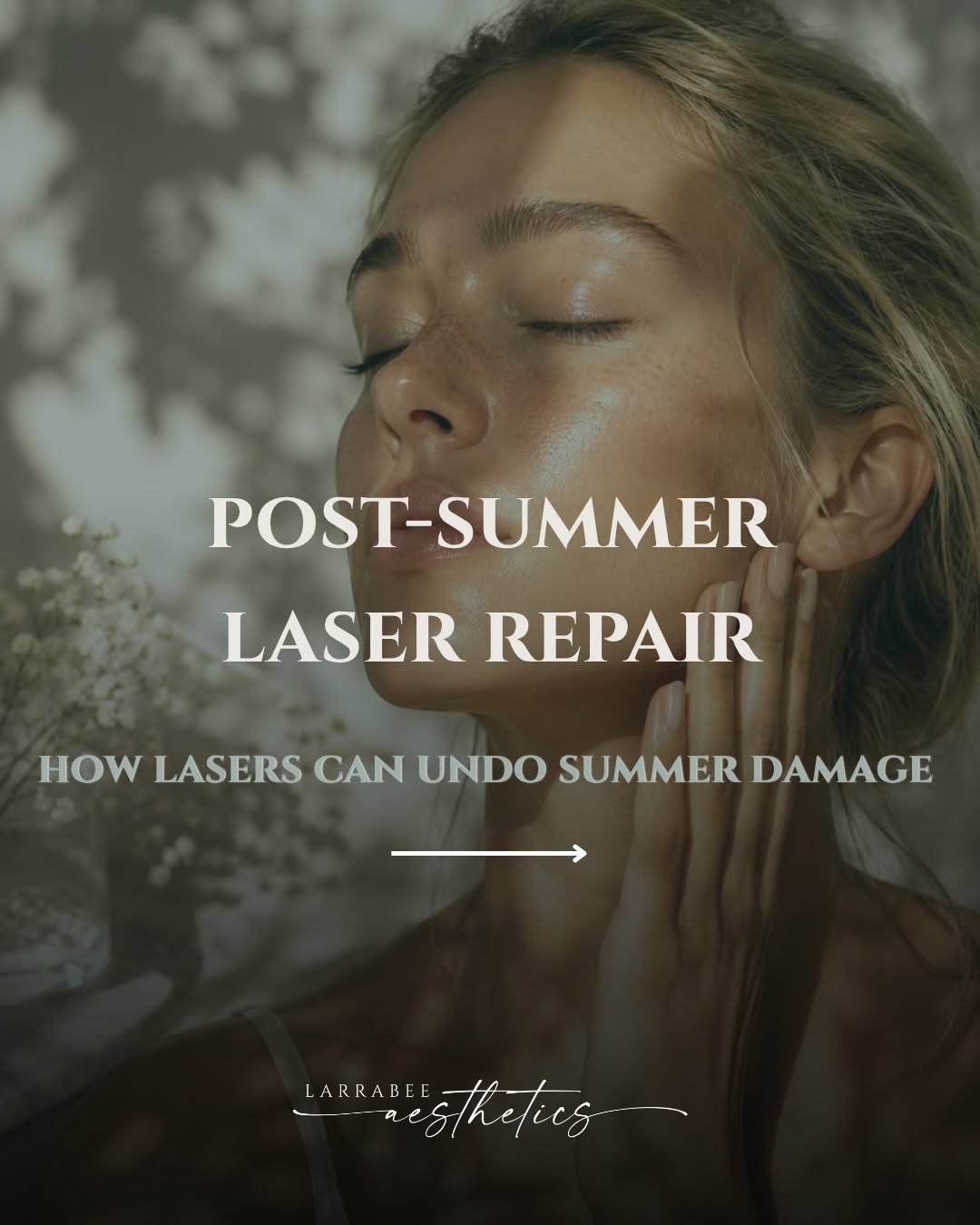 Instagram post by Dr. Wayne F. Larrabee: Summer is winding down — but the damage it left behind does not have to stick around! From dark spots and uneven tone to texture and enlarge…