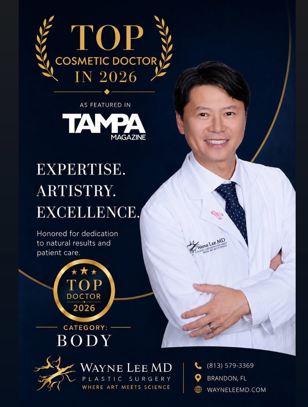 Instagram post by Dr. Wayne Lee: ✨Celebrating Excellence in Plastic Surgery ✨ Please join us in congratulating Dr. Wayne Lee, Double Board-Certified Plastic Surgeon, on bein…