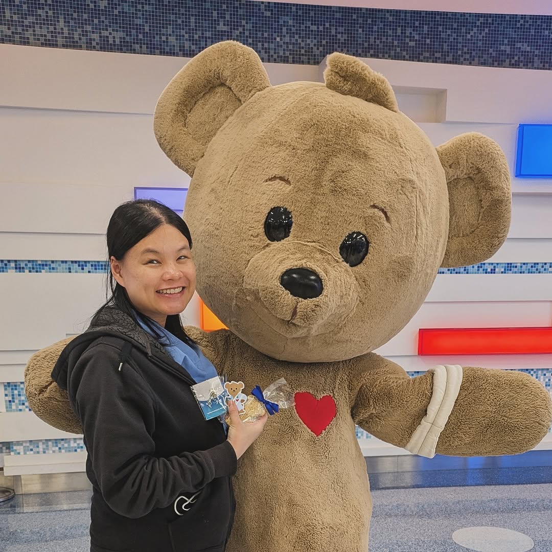 Instagram post by Dr. Wendy Ng: It was Choco Bear's birthday this week. I got stickers! ππ . . #chocchildrenshospital