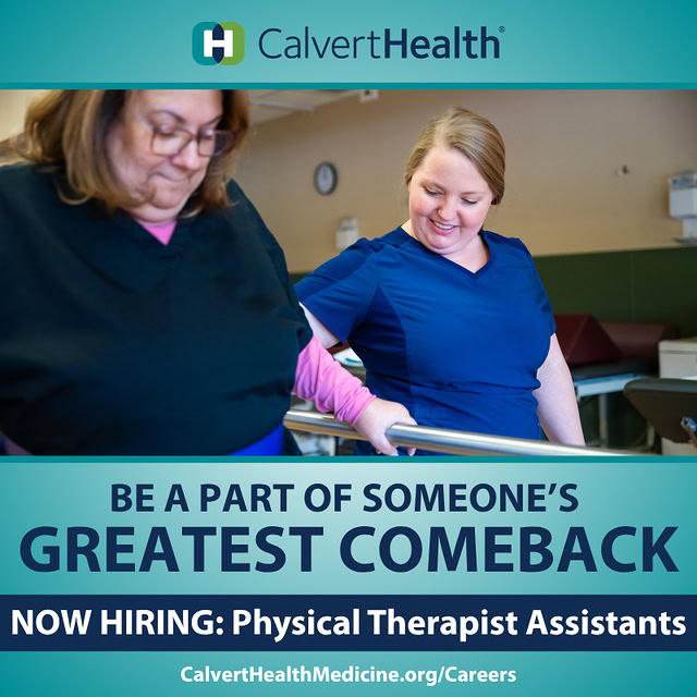 Instagram post by Dr. Wilfred R. Ehrmantraut, Jr.: Looking for more purpose in your next position? Join CalvertHealth and use your skills to support patients as they work toward better functi…