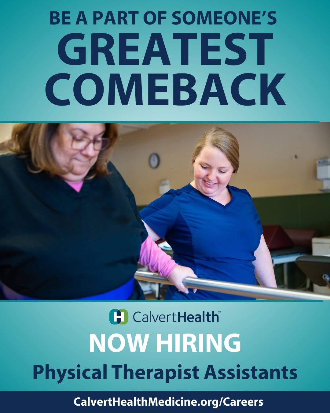 Instagram post by Dr. Wilfred R. Ehrmantraut, Jr.: Are you a physical therapist assistant looking for more purpose in your next position? Join CalvertHealth and use your skills to support pat…