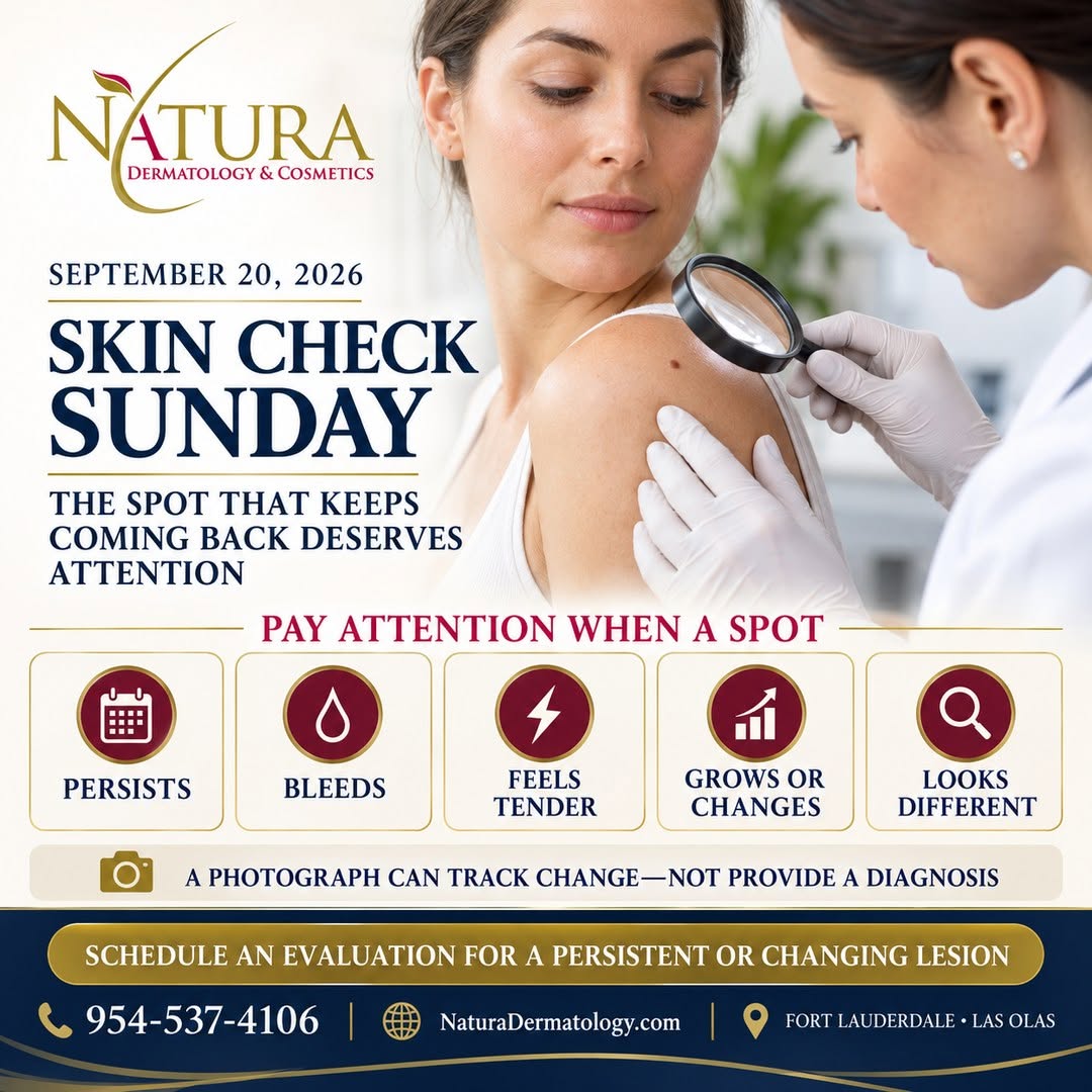 Instagram post by Dr. Will Richardson: 🔎 SKIN CHECK SUNDAY 🔎 A spot that repeatedly crusts, bleeds, heals, and returns should not be ignored. Nonhealing areas can have many caus…