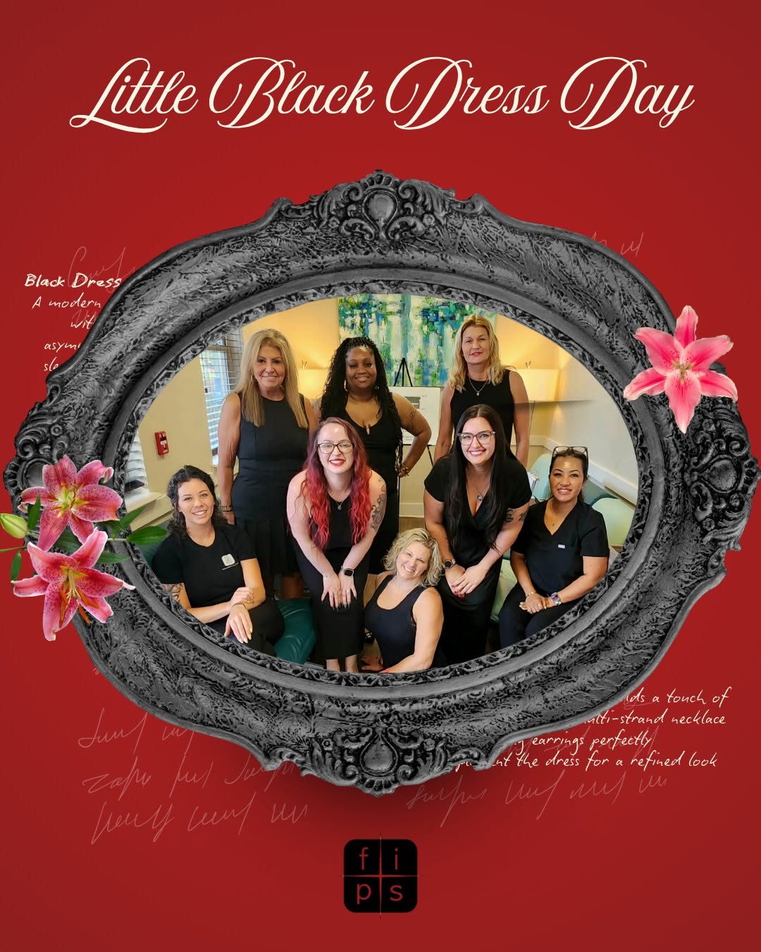 Instagram post by Dr. William A. Wallace: 🖤 Little black dress, BIG FIPS energy!🖤 It’s National Little Black Dress Day, and our ladies understood the assignment! Because a little b…