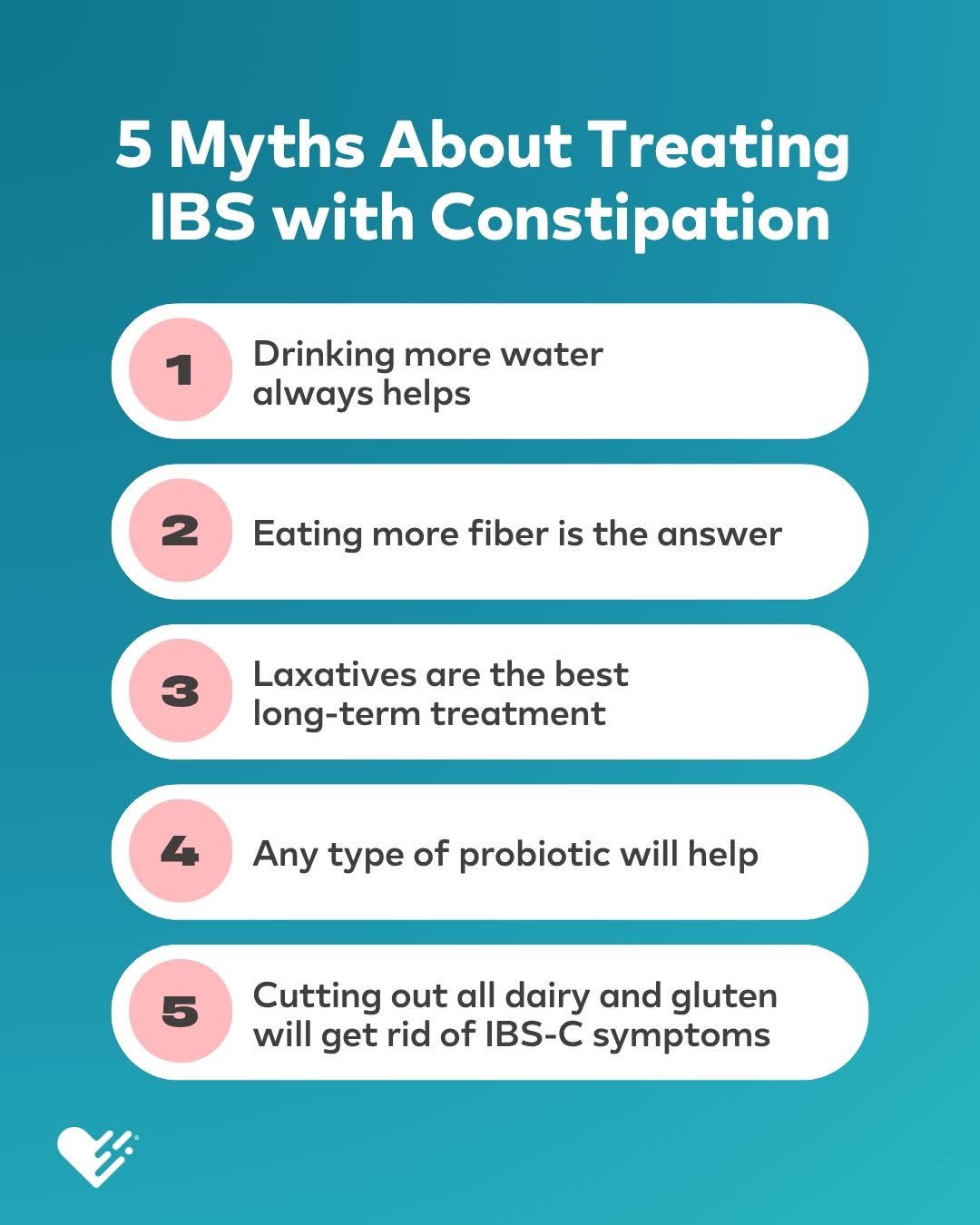 Instagram post by Dr. William H. Truswell: Drink more water. Eat more fiber. Cut out gluten. Sound familiar? 💙 If you have IBS-C, you've heard it all, and most of it doesn't hold up.…