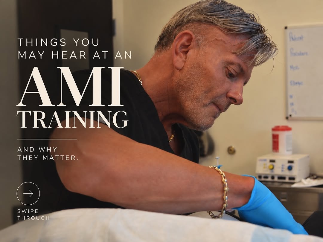 Instagram post by Dr. William Jarrod Chapman, DO: What might you hear at an AMI training? 👀 Questions that go far beyond “Where should we inject?” What do you love about your face? How does…