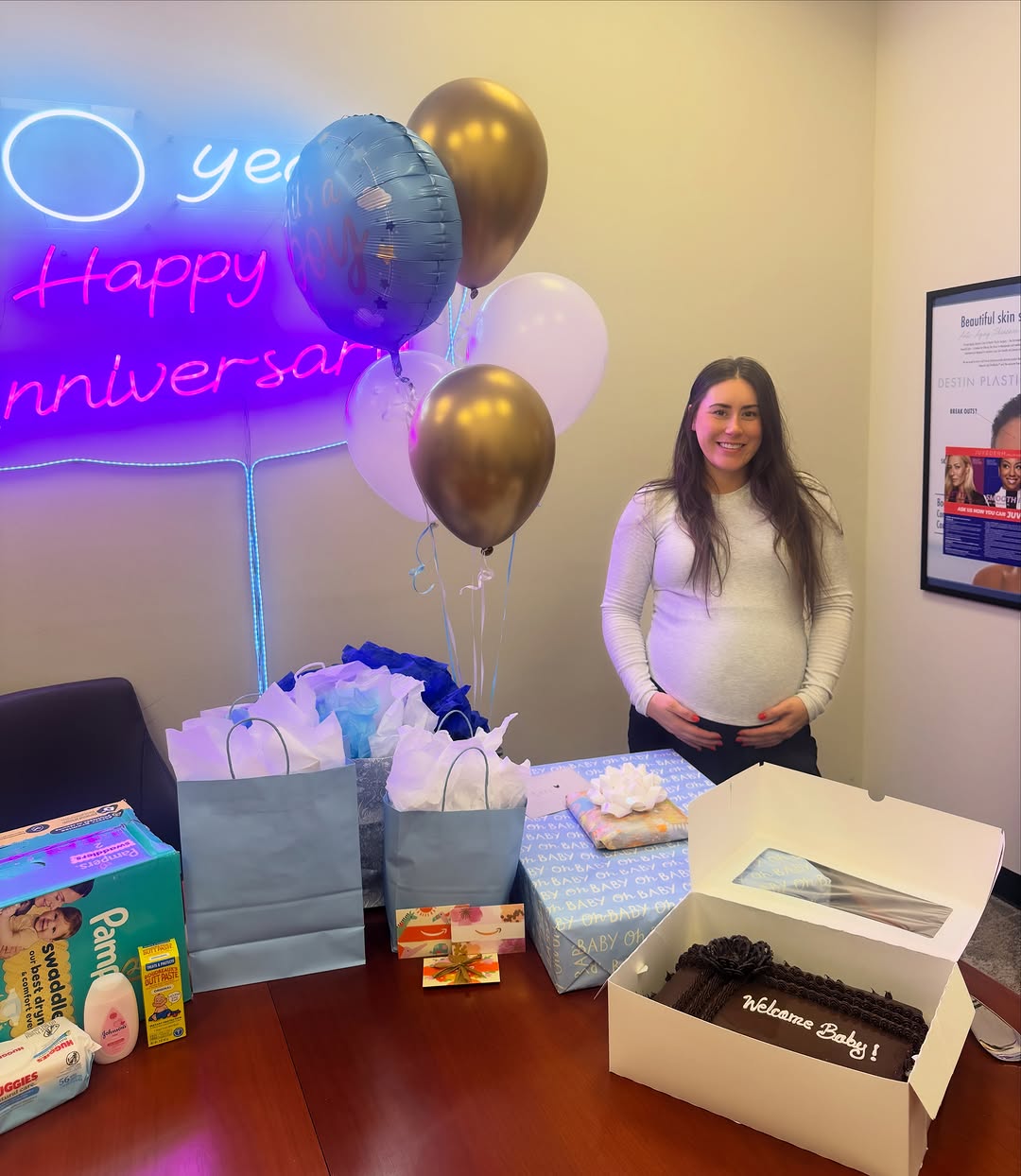 Instagram post by Dr. William R. Burden: A baby shower lunch for our girl Lexi today✨🍼💙
