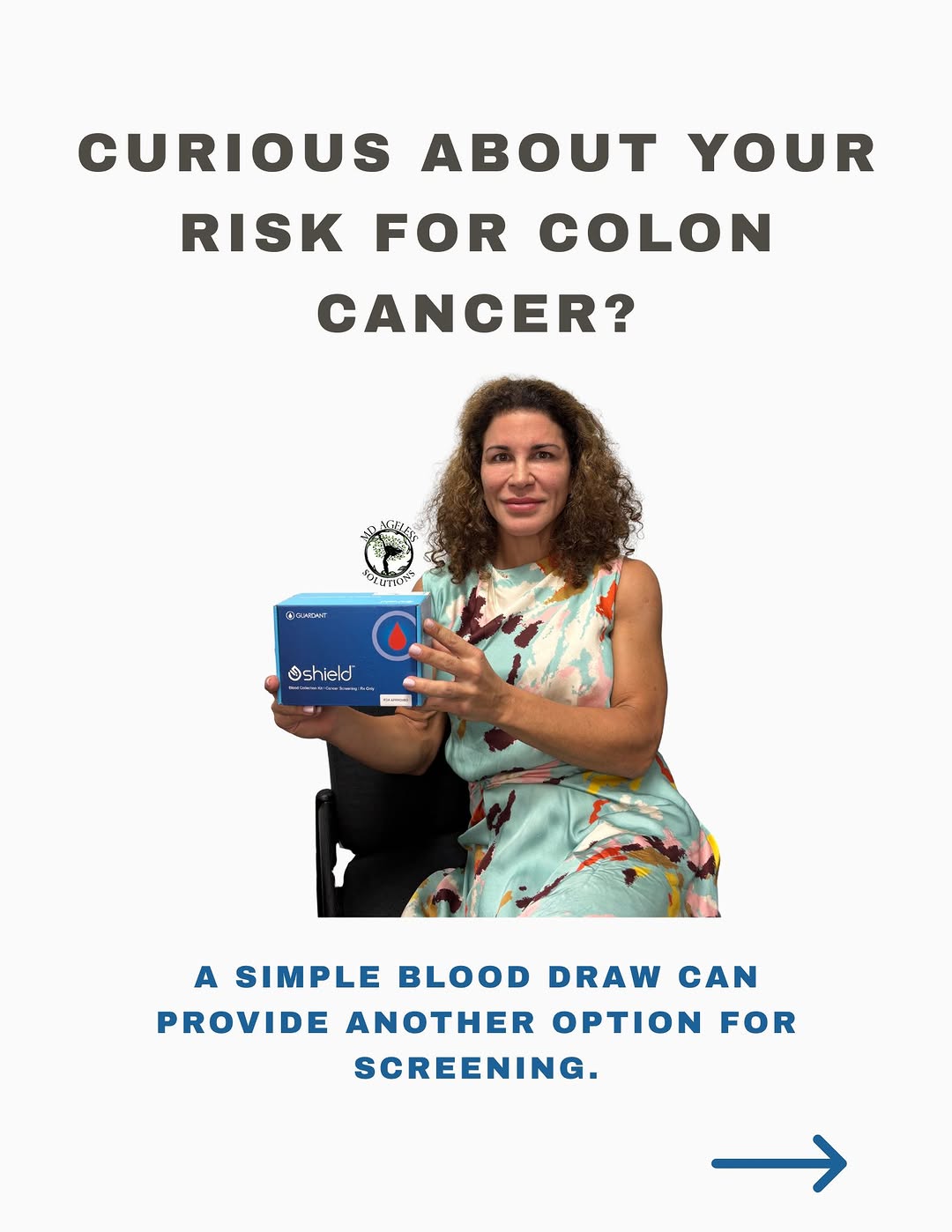 Instagram post by Dr. Yakelin Sosa: What if colorectal cancer screening could start with a simple blood draw? 🩸🧬 Shield™ is a blood-based colorectal cancer screening test tha…