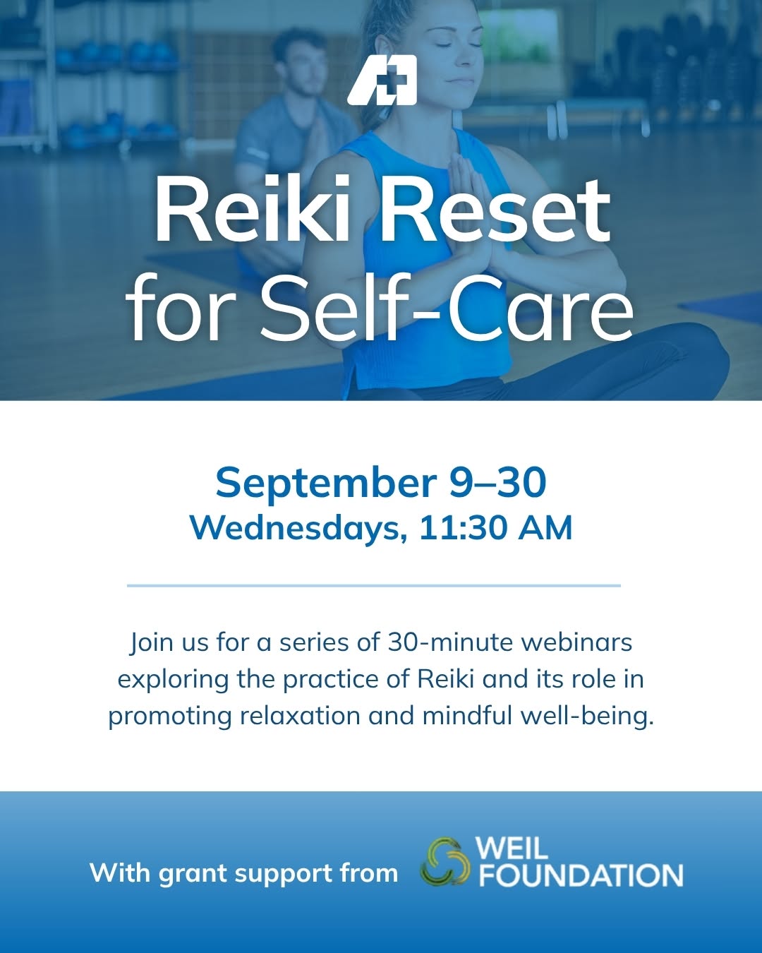 Instagram post by Dr. Yann Lin: Take 30 minutes to explore the practice of Reiki. Join us for a webinar series designed to introduce the principles, history and practices o…