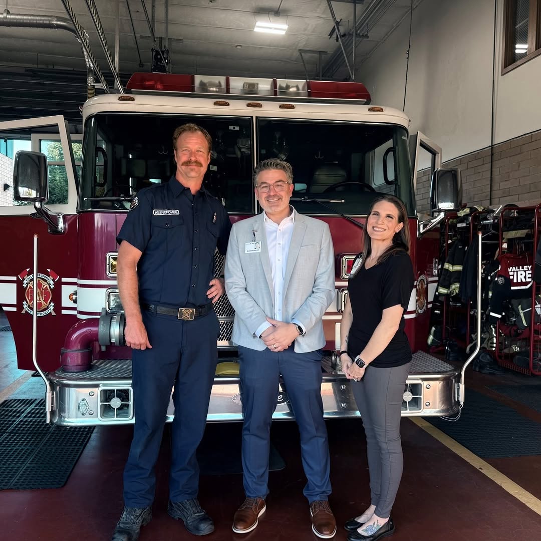 Instagram post by Dr. Yann Lin: Earlier this week, our partners at @multicarehealth Auburn Medical Center surprised Firefighter John Abercrombie while he was on shift, pres…