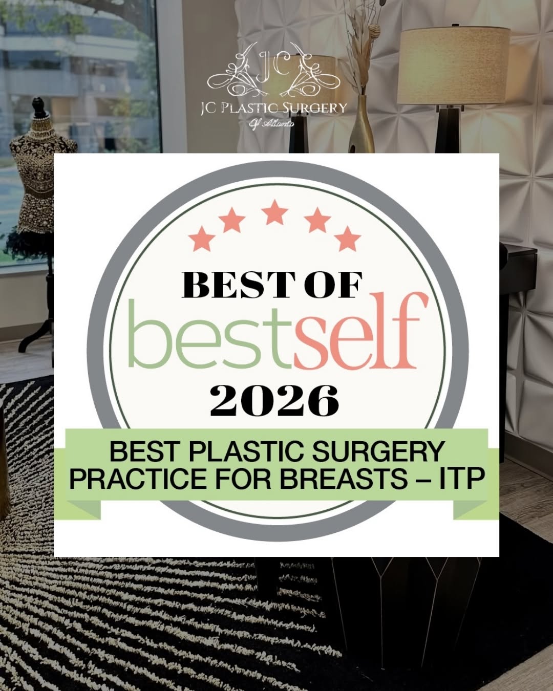 Instagram post by Dr. Yeon-Jeen Jenny Chang: 🏆Best Self Atlanta Magazine has named us Atlanta's Best Plastic Surgery Practice for Breast Procedures ITP — and we couldn't be prouder. Th…