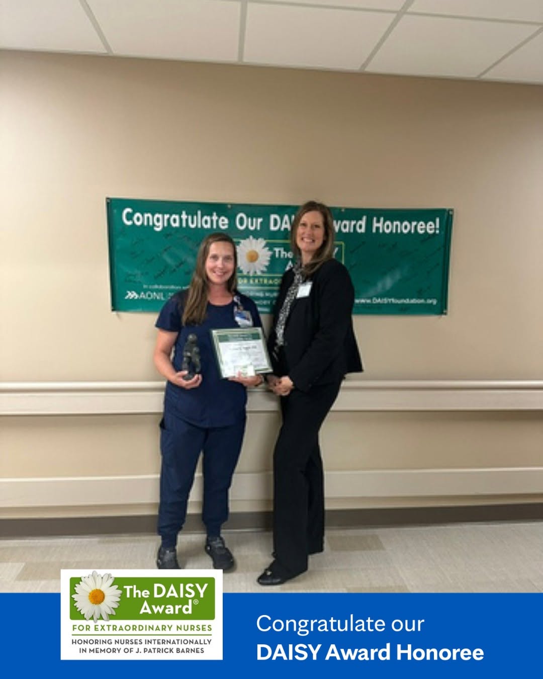 Instagram post by Dr. Yvonne Pierpont: Congratulations to Katie R., a registered nurse at Mayo Clinic Health System in Red Wing, who was nominated and received The DAISY Award. Re…