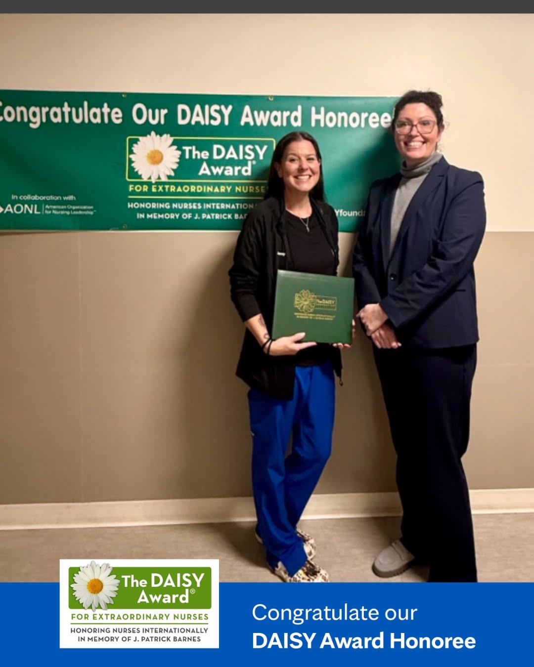 Instagram post by Dr. Yvonne Pierpont: Congratulations to Jenney S., a registered nurse at Mayo Clinic Health System in Mankato, who was nominated and received The DAISY Award. Re…