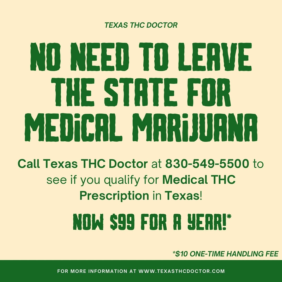 Instagram post by Dr. Zulfiqar Shah: Telehealth just got easier! Now only $99/year for new & transfer patients at Texas THC Doctor! Book your virtual consult today — call 830-54…