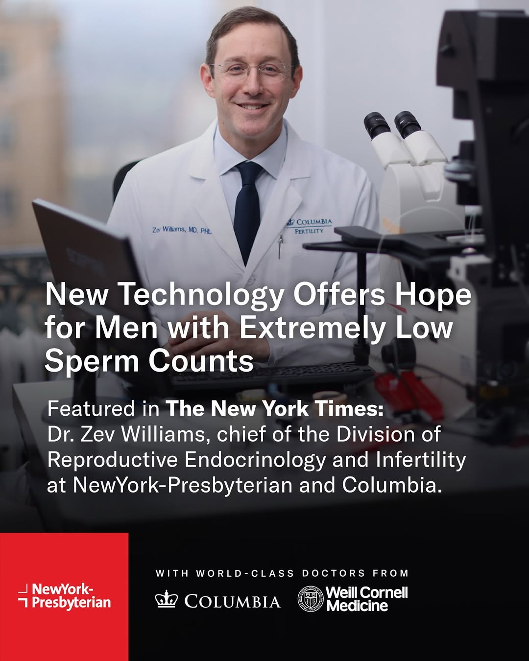 Instagram post by Sang Woo Lee: Dr. Zev Williams, chief of the Division of Reproductive Endocrinology and Infertility at NewYork-Presbyterian and Columbia, recently discuss…