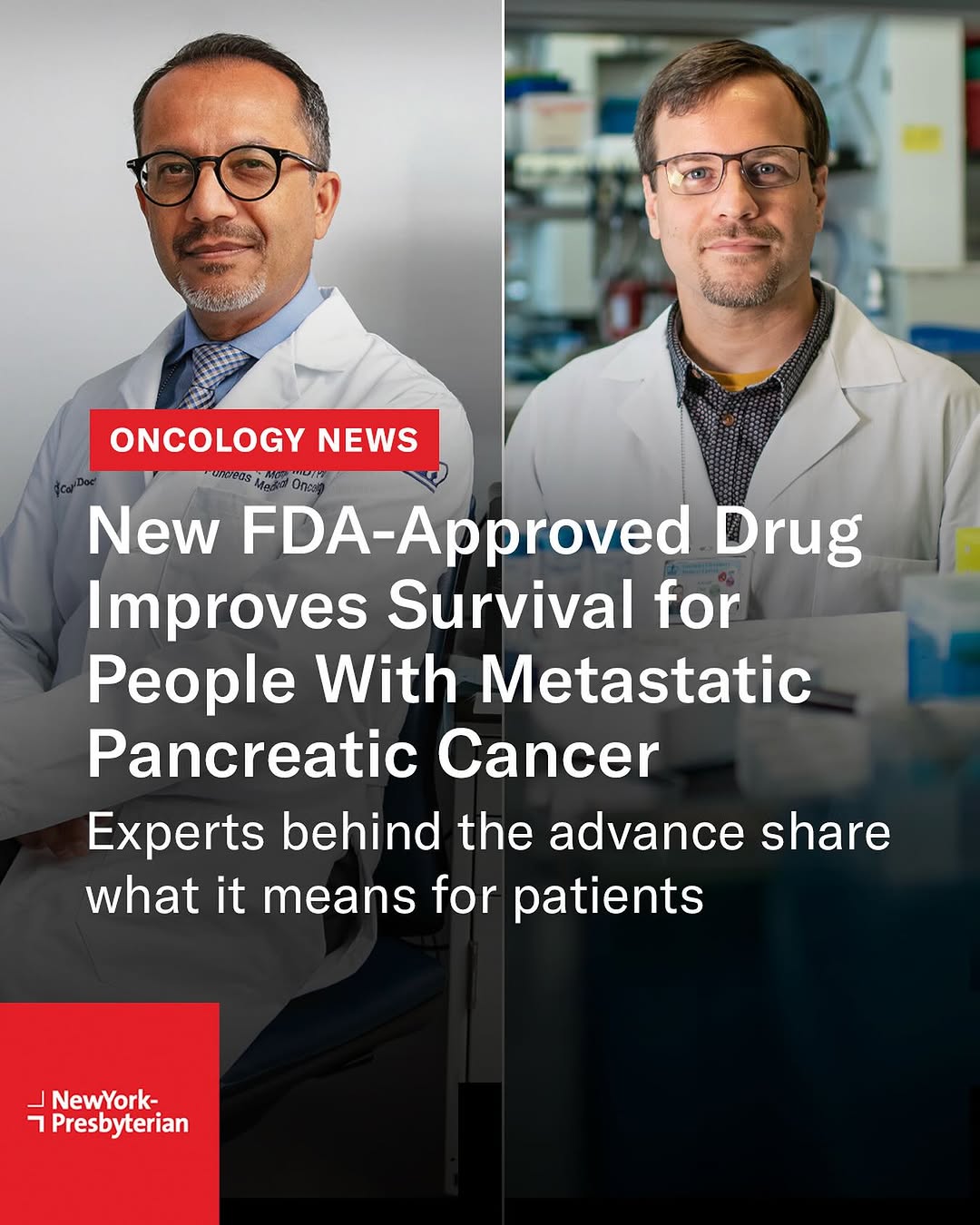 Instagram post by Sang Woo Lee: The FDA has approved a new targeted therapy for pancreatic cancer that has been shown to nearly double overall survival in patients with pre…