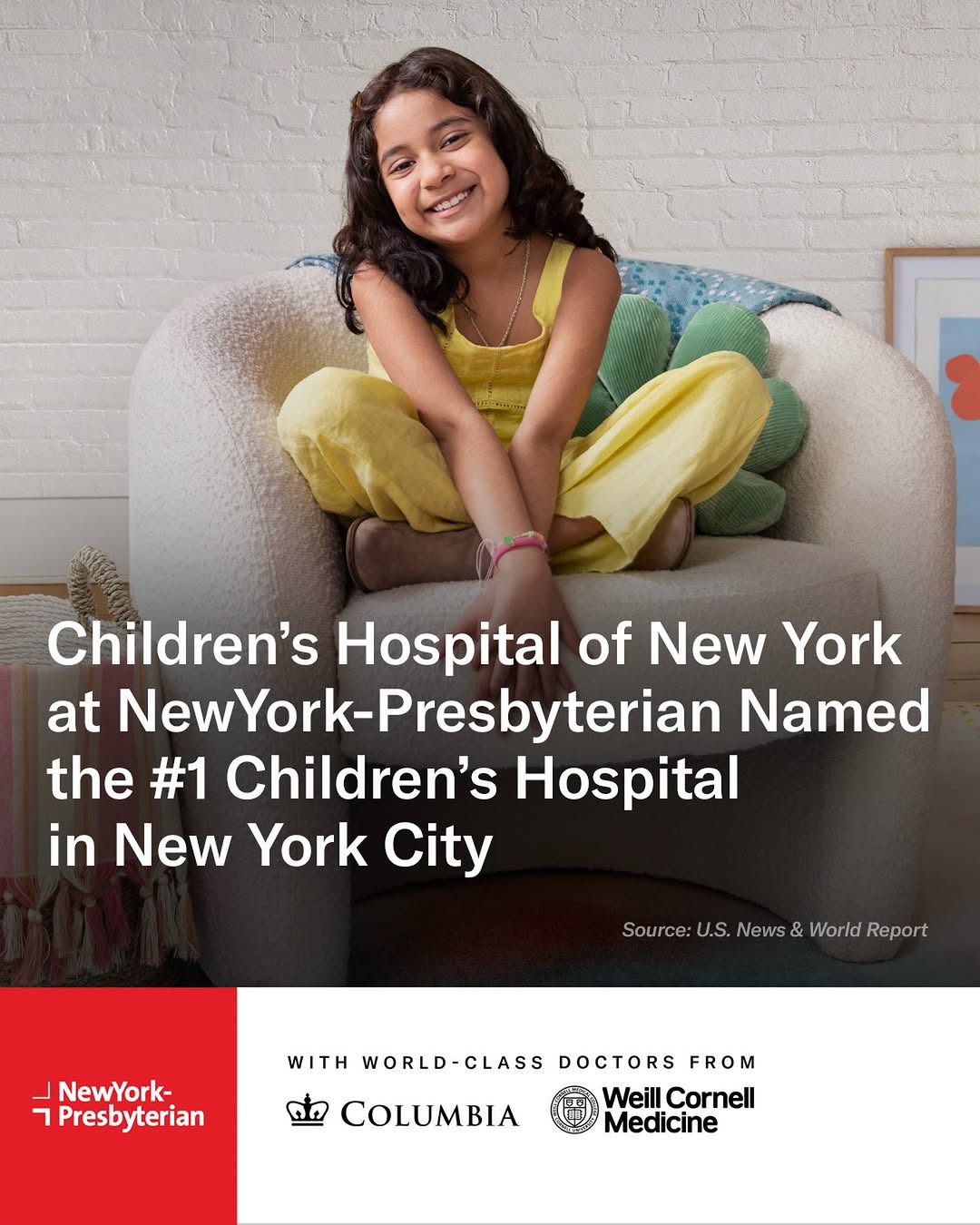 Instagram post by Sang Woo Lee: We are proud to share that the Children’s Hospital of New York at NewYork-Presbyterian has been recognized as the #1 children’s hospital in …
