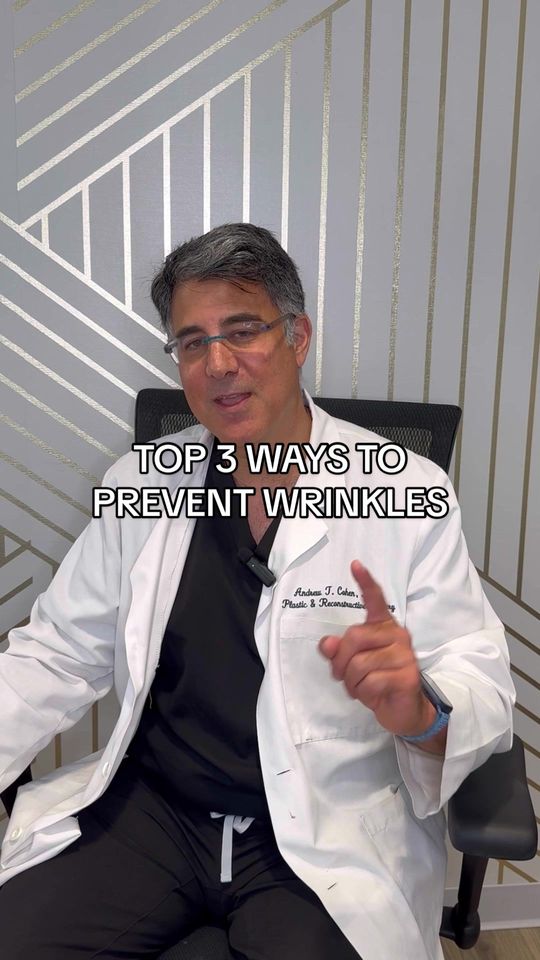 Video by Dr. Andrew T. Cohen: Top 3 Ways to Prevent Wrinkles: 🧴Use SPF 30+ Sunblock: Protect your skin from harmful UV rays by…