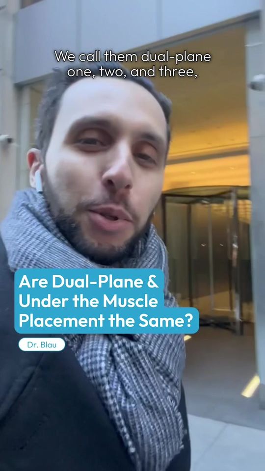 Video by Dr. Jared Blau: Is Dual Plane the same as under the muscle? Yes, the two terms are often used to mean the same thing