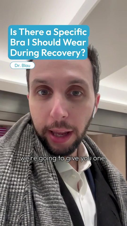 Video by Dr. Jared Blau: We avoid underwires after surgery since they can press on the scar. Gentle compression and suppor…