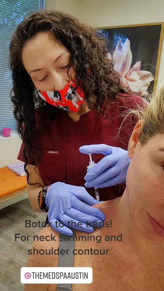 Video by Dr. Jennifer L. Walden: Botox to the trapezius muscle can be used for neck slimming (“ as the neurotoxin relaxes muscle s…
