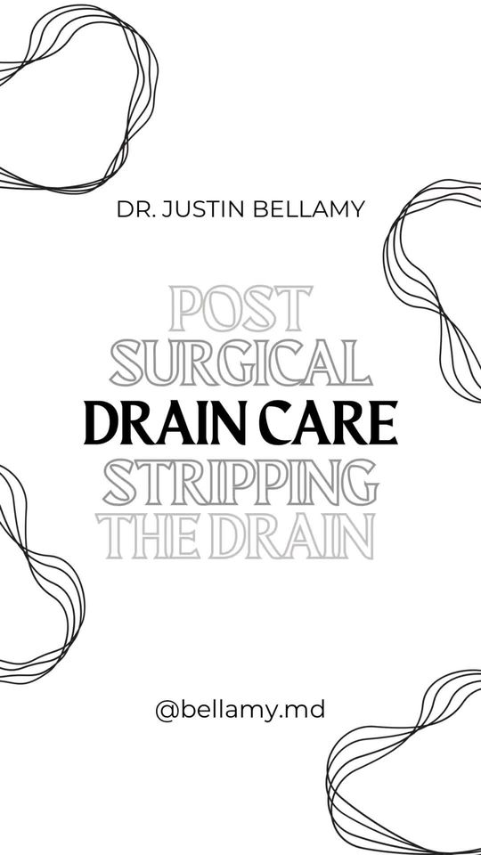 Video by Dr. Justin L. Bellamy: Drains are your friends! For procedures such as liposuction, drains are crucial to avoid fluid bu…