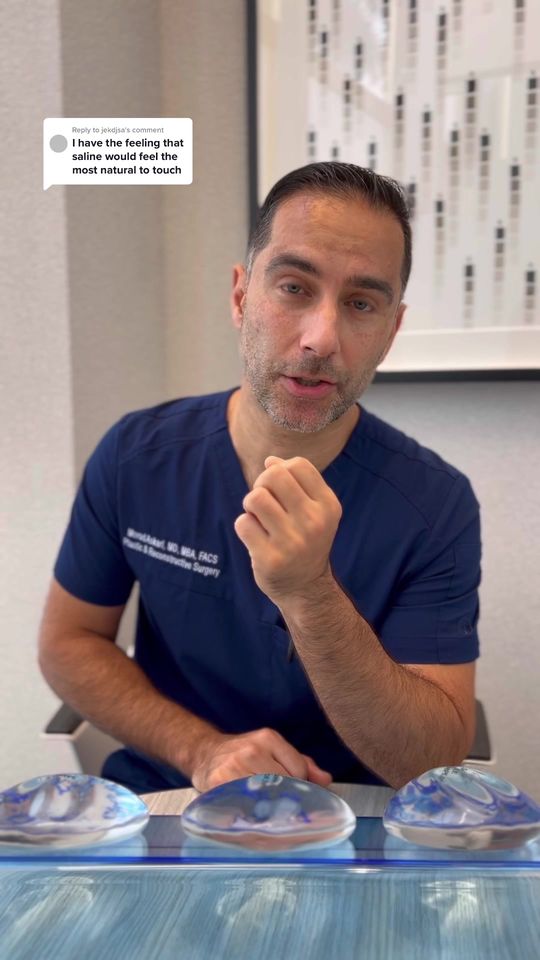 Video by Dr. Morad Askari: Replying to @jekdjsa Silicone gummy implant or saline?